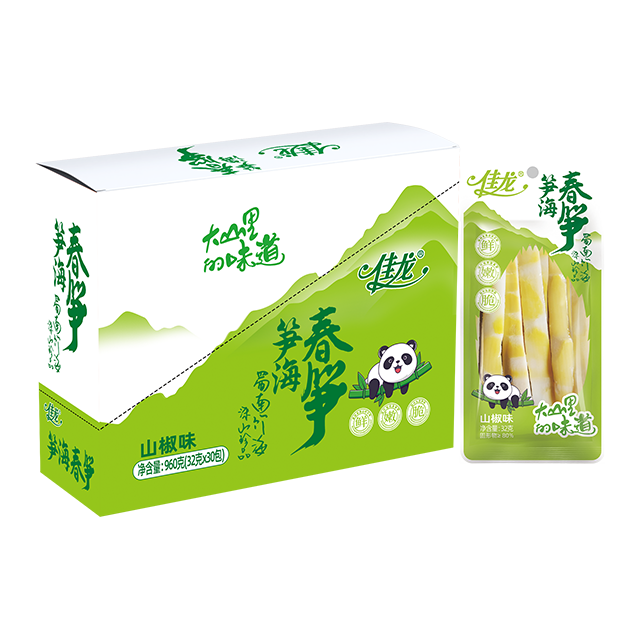 32g customized Crispy Bamboo Shoots-Pickled Pepper Flavor